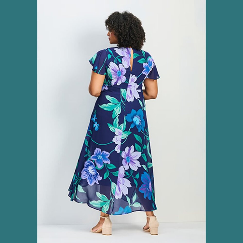 Avenue Navy Floral Glam Jumpsuit 22/24 NWT - Picture 3 of 5